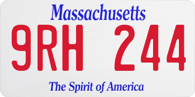 MA license plate 9RH244