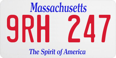MA license plate 9RH247
