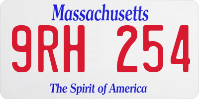 MA license plate 9RH254
