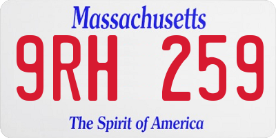 MA license plate 9RH259