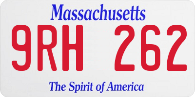 MA license plate 9RH262