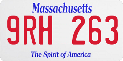 MA license plate 9RH263