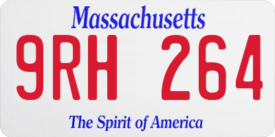 MA license plate 9RH264