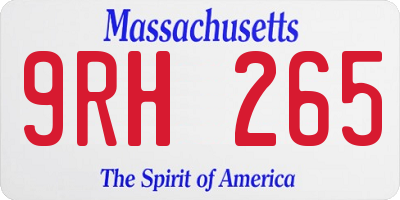 MA license plate 9RH265