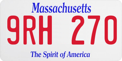 MA license plate 9RH270