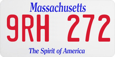 MA license plate 9RH272