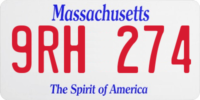 MA license plate 9RH274