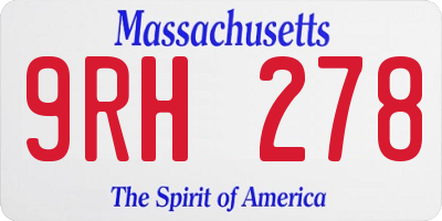 MA license plate 9RH278