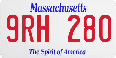MA license plate 9RH280