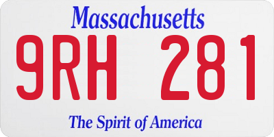 MA license plate 9RH281