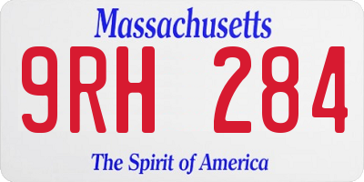MA license plate 9RH284