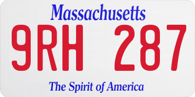 MA license plate 9RH287