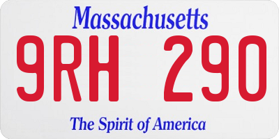 MA license plate 9RH290