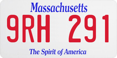 MA license plate 9RH291