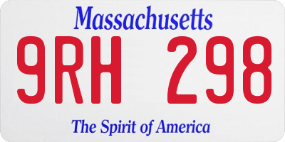 MA license plate 9RH298