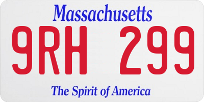 MA license plate 9RH299