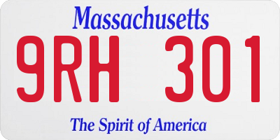 MA license plate 9RH301