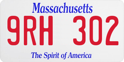 MA license plate 9RH302