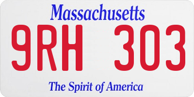 MA license plate 9RH303