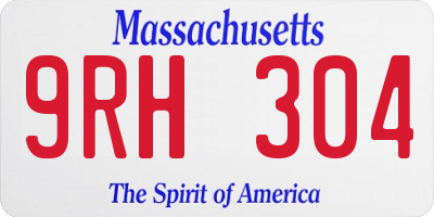 MA license plate 9RH304