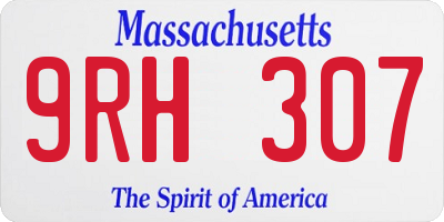 MA license plate 9RH307