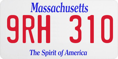 MA license plate 9RH310