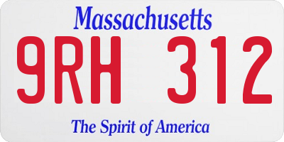 MA license plate 9RH312