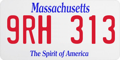 MA license plate 9RH313