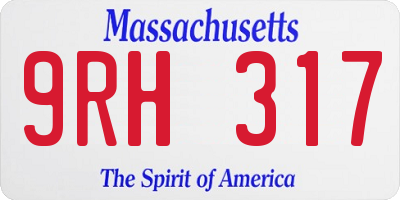 MA license plate 9RH317
