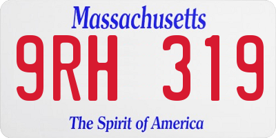 MA license plate 9RH319