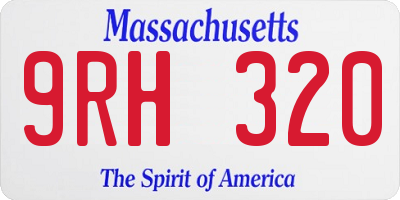 MA license plate 9RH320