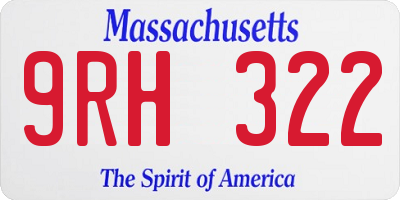 MA license plate 9RH322