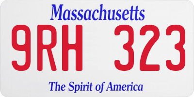 MA license plate 9RH323