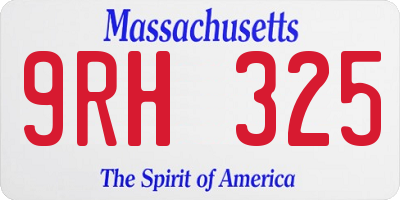 MA license plate 9RH325