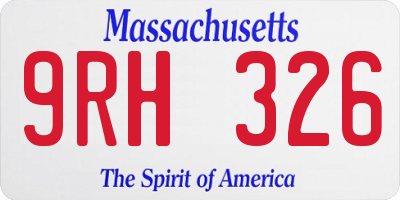 MA license plate 9RH326