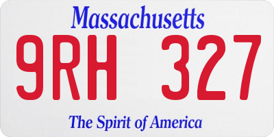 MA license plate 9RH327