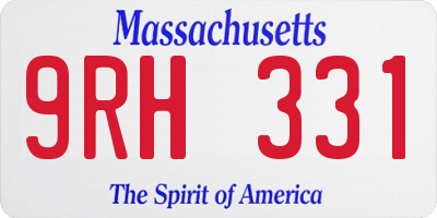 MA license plate 9RH331