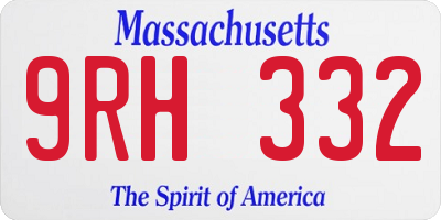MA license plate 9RH332