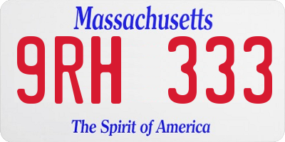 MA license plate 9RH333