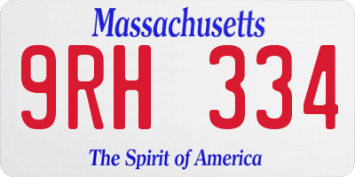MA license plate 9RH334