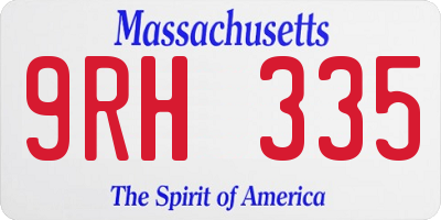 MA license plate 9RH335