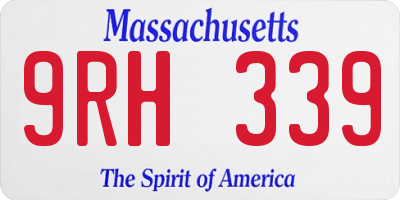 MA license plate 9RH339
