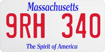 MA license plate 9RH340
