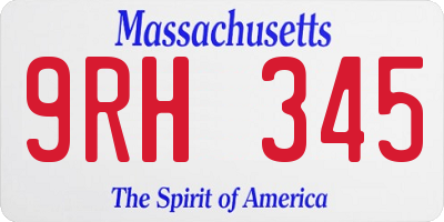MA license plate 9RH345