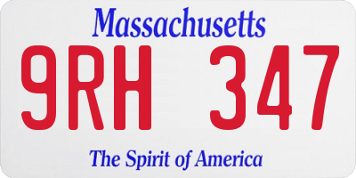 MA license plate 9RH347