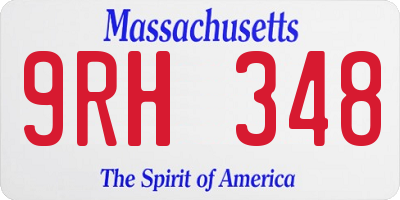 MA license plate 9RH348