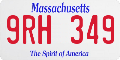 MA license plate 9RH349