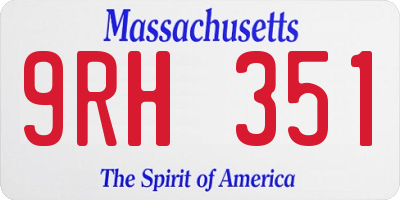 MA license plate 9RH351