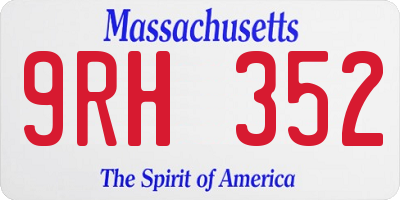 MA license plate 9RH352