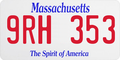 MA license plate 9RH353